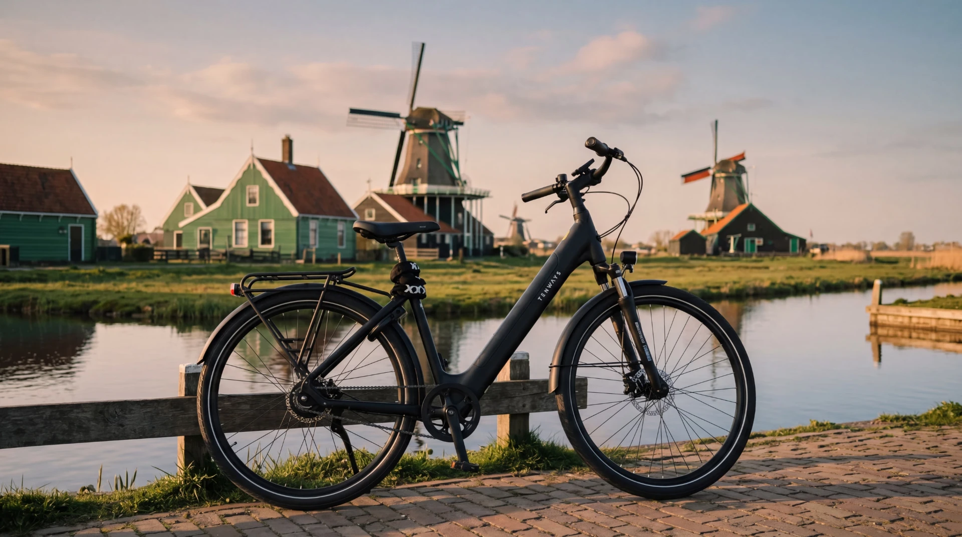 Elektrische huurfiets bij de molens van Zaandam